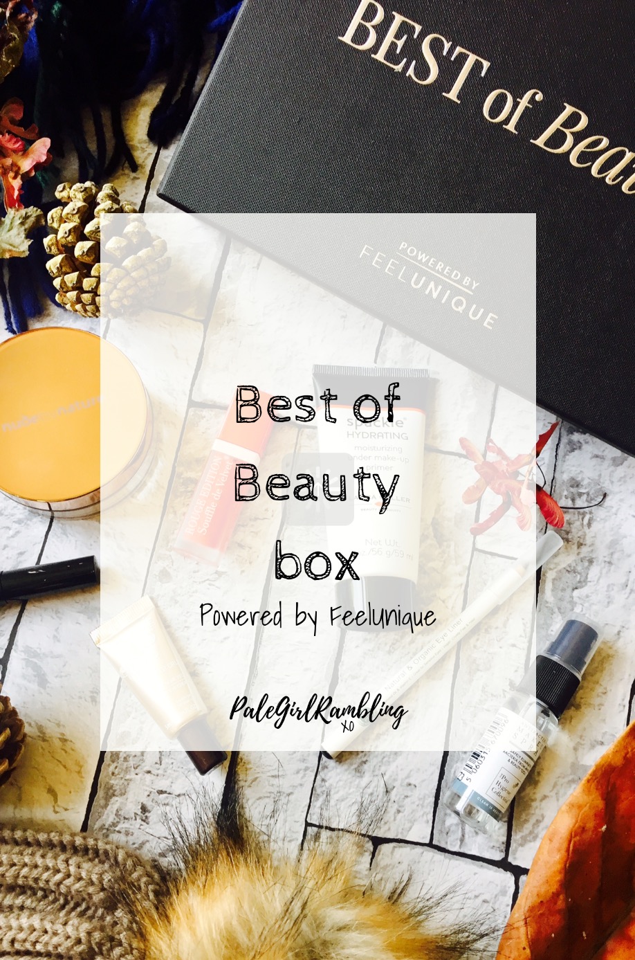 Feel Unique Best of Beauty box powered by Nude by Nature boujoris Elizabeth Arden Laura geller primer PHB Ethical beauty